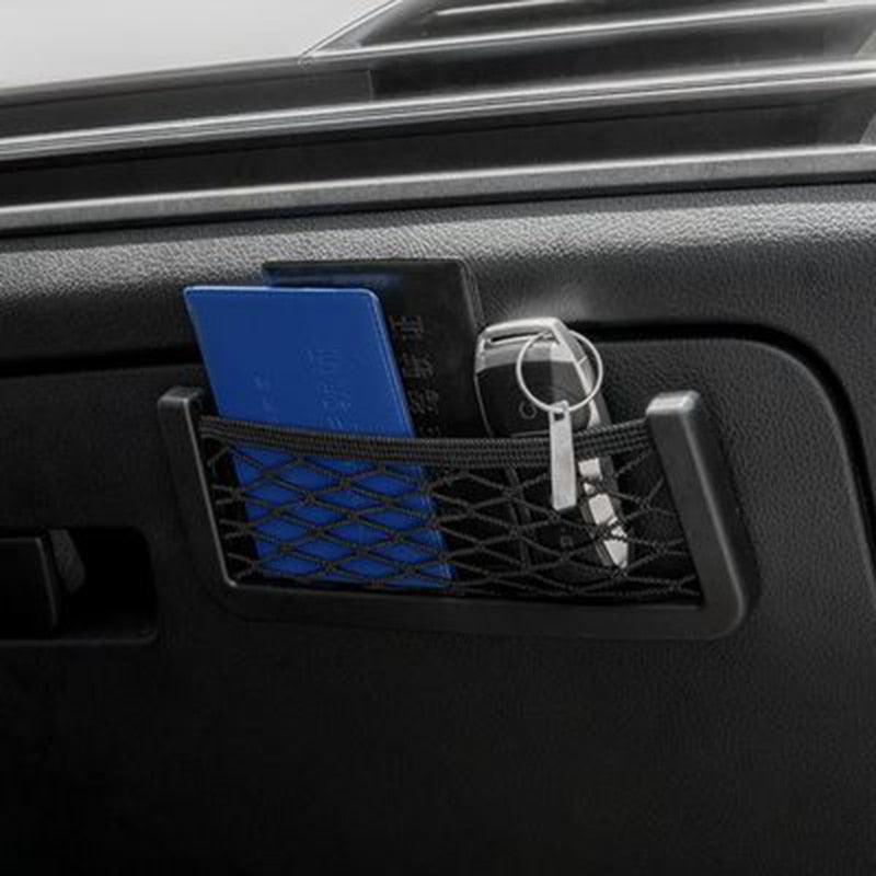 1Pcs Car Organizer Storage Bag Auto Paste Net Pocket Phone Holder Car Accessories 20*8CM 8*15CM Universal car Accessories Car Seat Side Back Storage Net Bag Phone Holder Pocket Organizer Accessories
