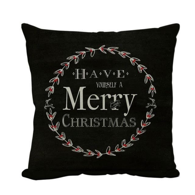 1Pcs Happy New Year Christmas Decorations Pillows Cover Merry Christmas Throw Cushion Covers Tree Reindeer Star Pillow Case For Party Home Decoration 45x45CM