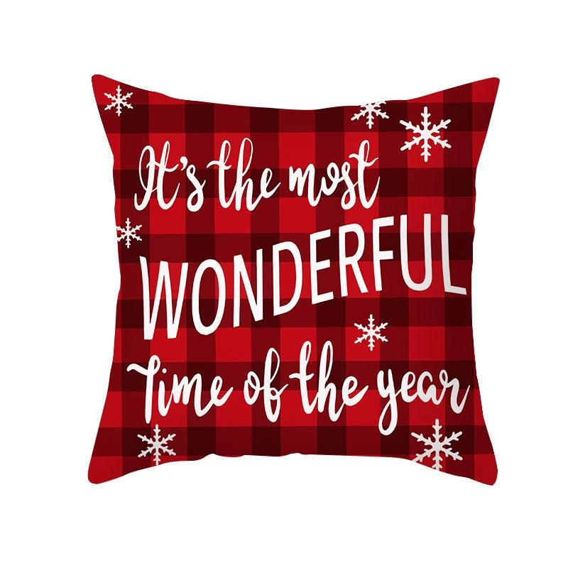 1Pcs Happy New Year Christmas Decorations Pillows Cover Merry Christmas Throw Cushion Covers Tree Reindeer Star Pillow Case For Party Home Decoration 45x45CM