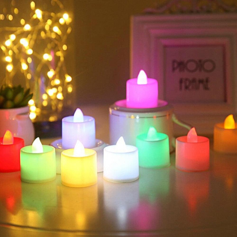 1pcs Multicolor LED Candle Colored Battery Operated Flickering Electric LED Tea Lights Bulk for Christmas Party Wedding Decorations Battery Operated LED Tea Lights Candle Home Wedding Birthday Party Prop Decoration