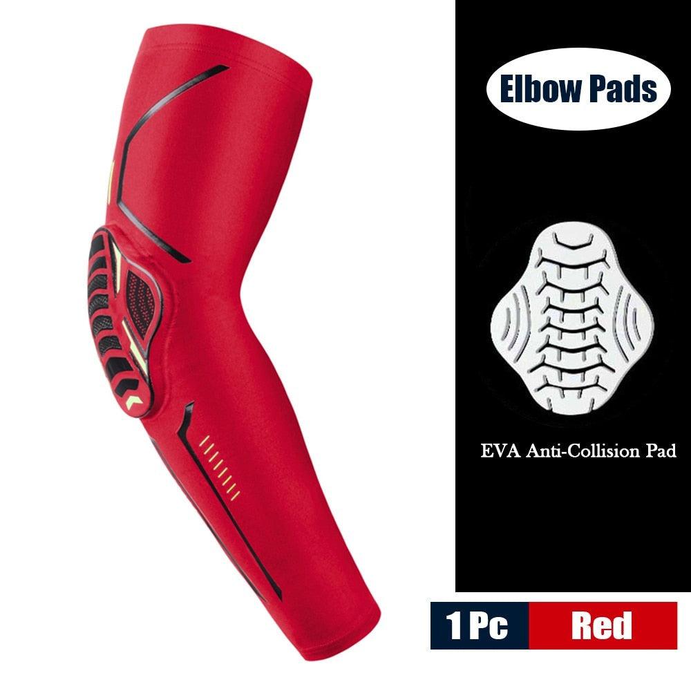 1Piece Sports Elbow Support Pads Breathable Arm Compression Shield Shape Crash Proof Elbow Pads Arm Sleeve Compression Sleeve For Outdoor Sports Running Basketball Football Volleyball Arm Cover