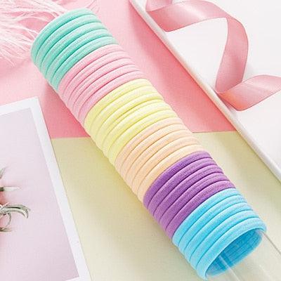 1Set 4cm Girls Cute Colorful Elastic Hair Bands Children Lovely Ponytail Holder Scrunchies Hair Ties Headbands Fashion Hairgrips Accessories For Party
