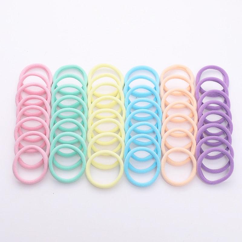 1Set 4cm Girls Cute Colorful Elastic Hair Bands Children Lovely Ponytail Holder Scrunchies Hair Ties Headbands Fashion Hairgrips Accessories For Party