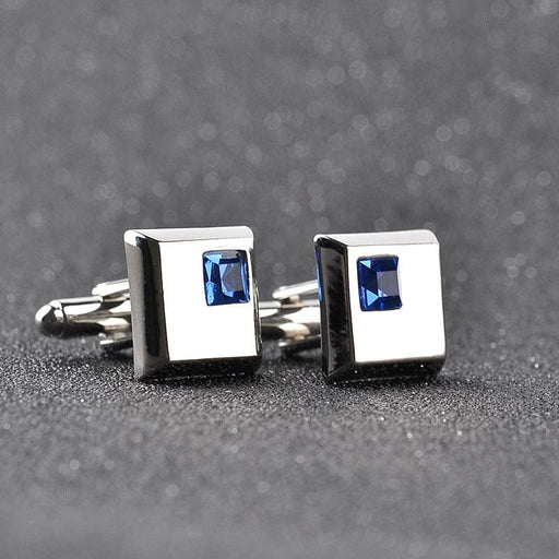 2 Color Fashion Male Shirt Cufflinks Square Wedding Party White Blue Classical Crystal Cuff Links Elegant Style Men Gift Ceremony Cuff Links Gentleman Cufflinks