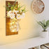 2 Pack Rustic  Jar Fairy Strip Lights Wall Decor Hydrangea Sconces Decorative Home Chic Hanging LED FlowersHanging Design with Remote Control LED Fairy Lights and White Peony, Farmhouse Kitchen Decorations Wall Home Decor Living Room Lights Set of Two