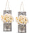 2 Pack Rustic  Jar Fairy Strip Lights Wall Decor Hydrangea Sconces Decorative Home Chic Hanging LED FlowersHanging Design with Remote Control LED Fairy Lights and White Peony, Farmhouse Kitchen Decorations Wall Home Decor Living Room Lights Set of Two