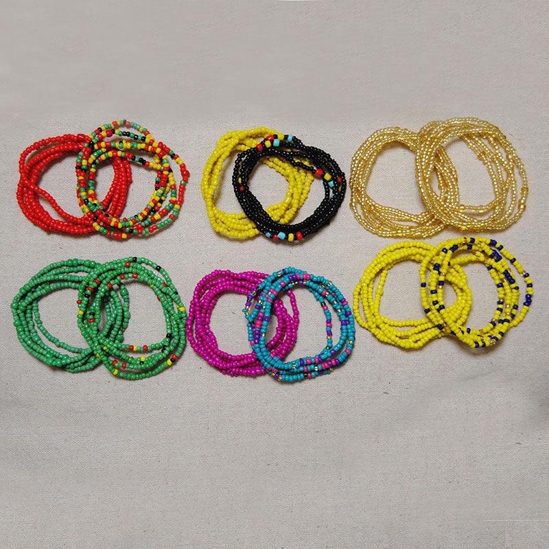 2 Pcs Summer Waist Bead Chains Belly Beads Colorful Beach Bikini Body Belly Chain Elastic Belly Chains Belt Summer Beach Costume Necklace Bead Stretchy Elastic String Summer Beach Bikini Jewelry for Women Jewelry for Women Girls