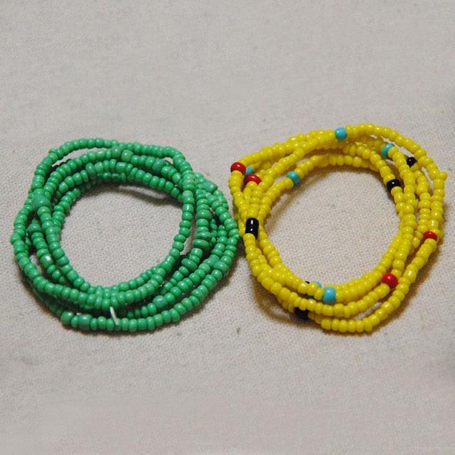 2 Pcs Summer Waist Bead Chains Belly Beads Colorful Beach Bikini Body Belly Chain Elastic Belly Chains Belt Summer Beach Costume Necklace Bead Stretchy Elastic String Summer Beach Bikini Jewelry for Women Jewelry for Women Girls