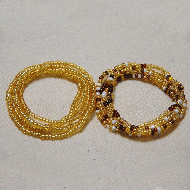 2 Pcs Summer Waist Bead Chains Belly Beads Colorful Beach Bikini Body Belly Chain Elastic Belly Chains Belt Summer Beach Costume Necklace Bead Stretchy Elastic String Summer Beach Bikini Jewelry for Women Jewelry for Women Girls