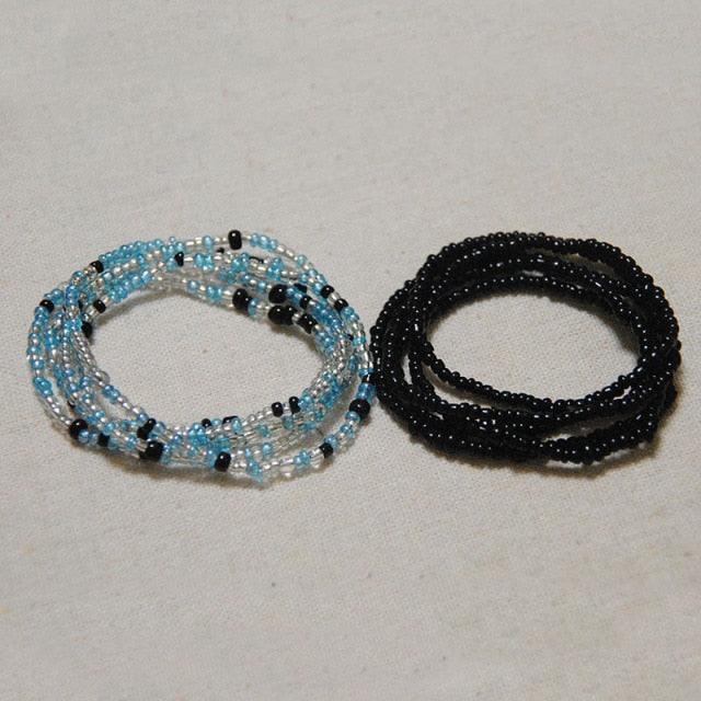 2 Pcs Summer Waist Bead Chains Belly Beads Colorful Beach Bikini Body Belly Chain Elastic Belly Chains Belt Summer Beach Costume Necklace Bead Stretchy Elastic String Summer Beach Bikini Jewelry for Women Jewelry for Women Girls