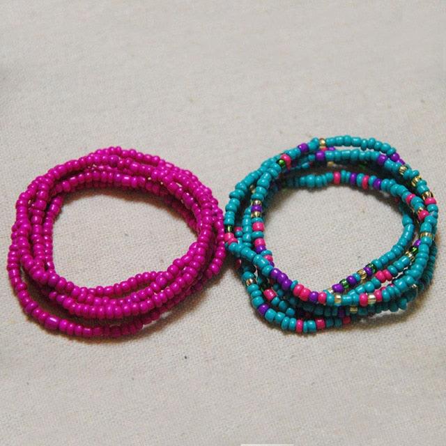 2 Pcs Summer Waist Bead Chains Belly Beads Colorful Beach Bikini Body Belly Chain Elastic Belly Chains Belt Summer Beach Costume Necklace Bead Stretchy Elastic String Summer Beach Bikini Jewelry for Women Jewelry for Women Girls