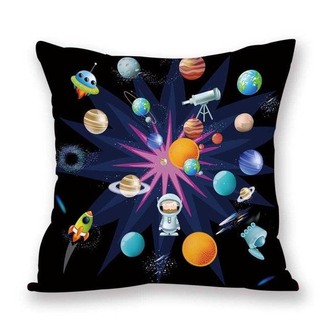 2021 New Space Home Pillow Universe Sun Planet Pillows Decorative Throw Pillow Cover Universe Outer Space Planets Star Pillow Case Pillow Cushion Covers Decorative Pillow Spaceship Cover