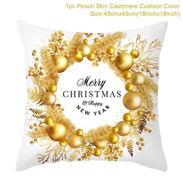2022 Santa Claus Christmas Pillowcase Decor For Home Christmas Throw Pillow Covers Decorative Snowman Santa Claus Pillow Covers Linen Cushion Cover Couch Pillow Cases Merry Christmas Ornament Xmas Gifts 45x45CM