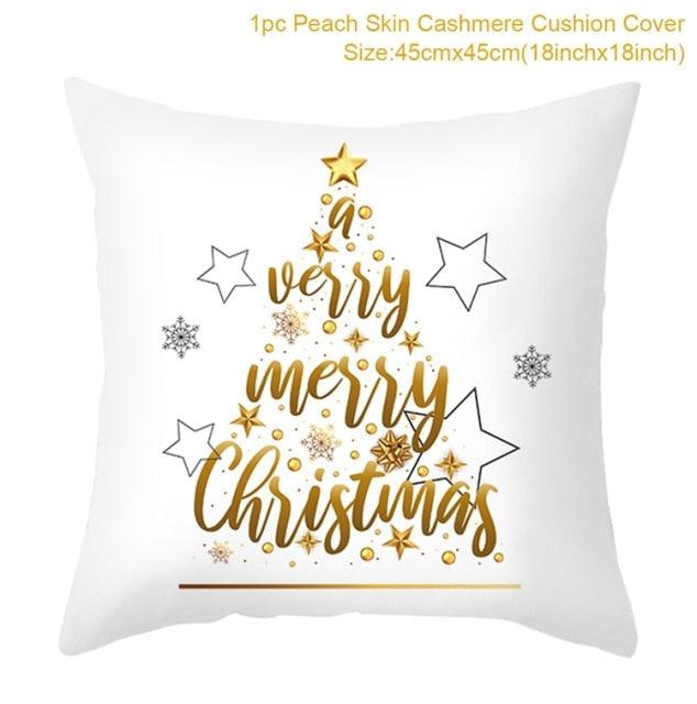 2022 Santa Claus Christmas Pillowcase Decor For Home Christmas Throw Pillow Covers Decorative Snowman Santa Claus Pillow Covers Linen Cushion Cover Couch Pillow Cases Merry Christmas Ornament Xmas Gifts 45x45CM