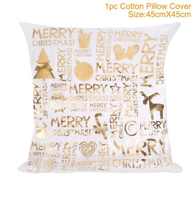 2022 Santa Claus Christmas Pillowcase Decor For Home Christmas Throw Pillow Covers Decorative Snowman Santa Claus Pillow Covers Linen Cushion Cover Couch Pillow Cases Merry Christmas Ornament Xmas Gifts 45x45CM