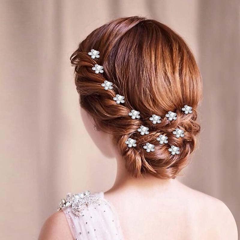 20pcs/lot Fashion U Shape Crystal Hair Fork Flower Hair Pin Sticks For Women Wedding Bridal Shiny Jewelry Wedding Hair Accessories for Brides and Bridesmaids