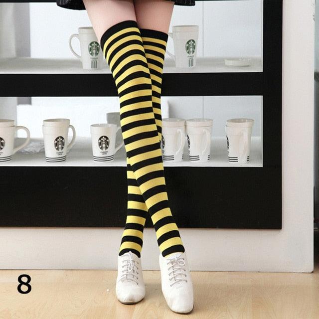 22 Colors Sweet Cute Girls Over Knee Long Printed Thigh High Cotton Socks Plus Size Over knee Socks for Women - ALLURELATION - 500, adult socks, basketball socks, bike socks, breathable socks, casual socks, colorful socks, cotton socks, cute socks, cycling socks, female socks, footwear, long socks, overknee socks, Socks, socks for girls, socks for women, thigh high socks, Women socks - Stevvex.com
