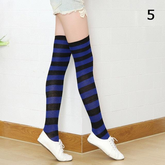 22 Colors Sweet Cute Girls Over Knee Long Printed Thigh High Cotton Socks Plus Size Over knee Socks for Women - ALLURELATION - 500, adult socks, basketball socks, bike socks, breathable socks, casual socks, colorful socks, cotton socks, cute socks, cycling socks, female socks, footwear, long socks, overknee socks, Socks, socks for girls, socks for women, thigh high socks, Women socks - Stevvex.com