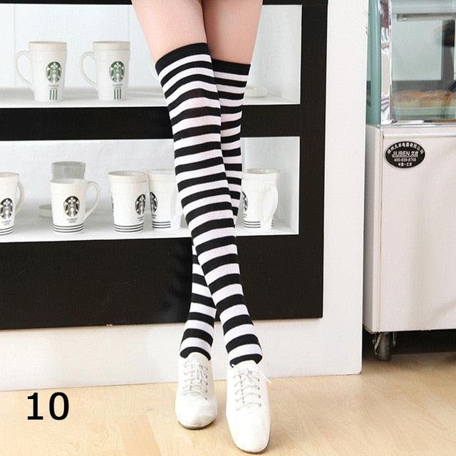 22 Colors Sweet Cute Girls Over Knee Long Printed Thigh High Cotton Socks Plus Size Over knee Socks for Women - ALLURELATION - 500, adult socks, basketball socks, bike socks, breathable socks, casual socks, colorful socks, cotton socks, cute socks, cycling socks, female socks, footwear, long socks, overknee socks, Socks, socks for girls, socks for women, thigh high socks, Women socks - Stevvex.com