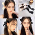 2pcs Black White Ribbon Hair Bows Clips Vintage Bowknot Side Hairpin Cute Girls Barrettes Headdress Hair Accessories for Women