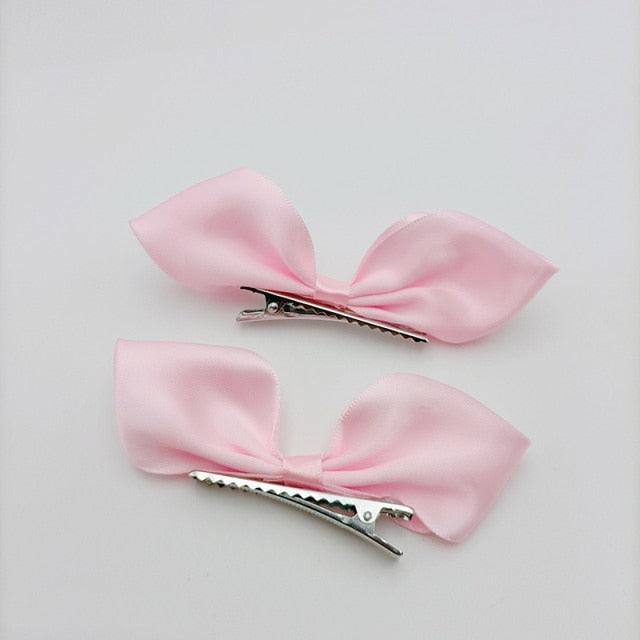 2pcs Ribbon Standing Hair Bows Clips Vintage Bowknot Side Hairpin Cute Girls Barrettes Headdress  Hair Accessories for Women