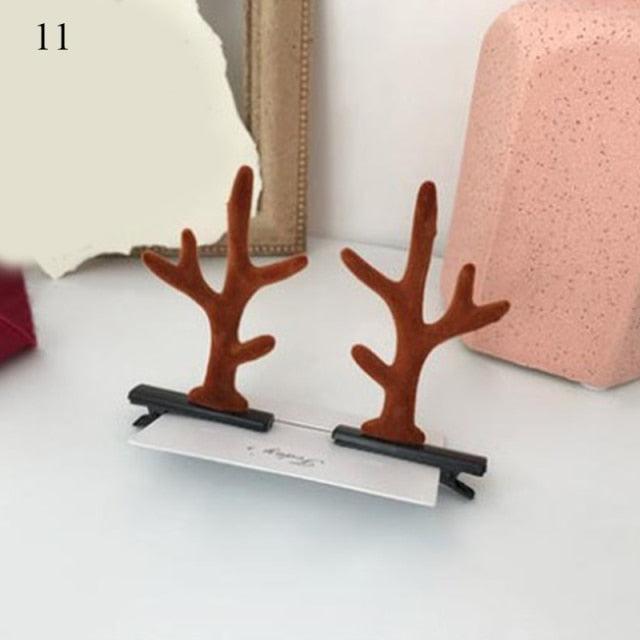 2pcs/set Christmas Hair Clips For Girls Cute Deer Ear Hairpins Hairgrips Kids Christmas Antler Hairpin Barrette Fashion Hair Accessories For Women