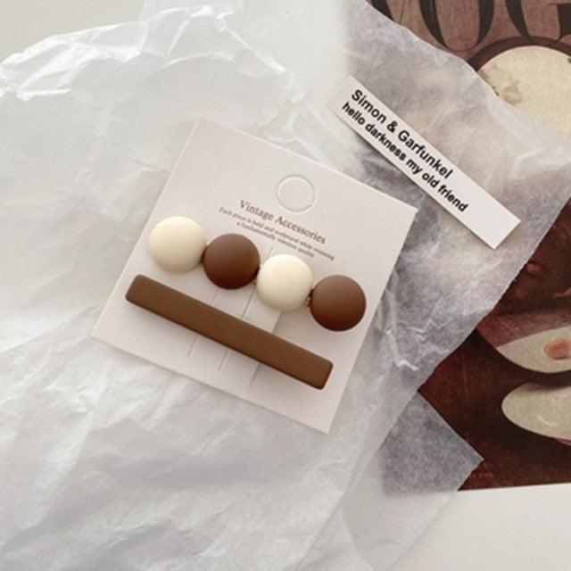 2pcs/Set Fashion Hair Clips Hairpin Geometric Korean Hairgrip Oval Square Hair Barrette Women Headband Gorgeous Hair Accessories For Women