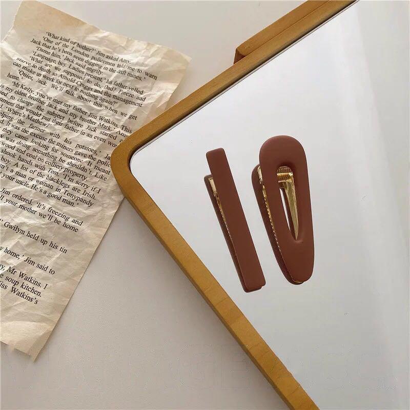 2pcs/Set Fashion Hair Clips Hairpin Geometric Korean Hairgrip Oval Square Hair Barrette Women Headband Gorgeous Hair Accessories For Women