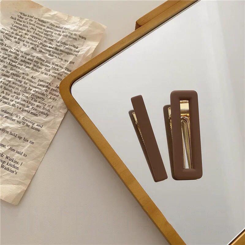 2pcs/Set Fashion Hair Clips Hairpin Geometric Korean Hairgrip Oval Square Hair Barrette Women Headband Gorgeous Hair Accessories For Women