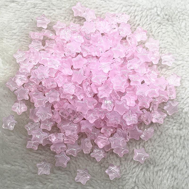 30pcs 8mm AB Color Five-pointed Star Beads  Glass Loose Spacer Beads  for Jewelry Making Hairpin Handmade Accessories Crystal Stone for Jewelry Necklace Bracelet Earring Making Crafts