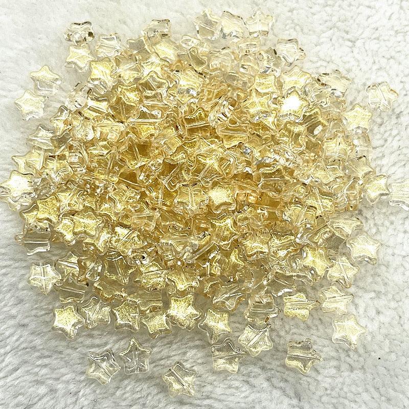 30pcs 8mm AB Color Five-pointed Star Beads  Glass Loose Spacer Beads  for Jewelry Making Hairpin Handmade Accessories Crystal Stone for Jewelry Necklace Bracelet Earring Making Crafts