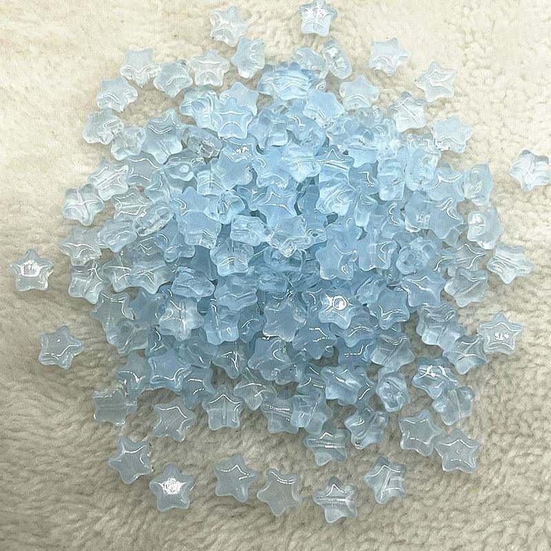 30pcs 8mm AB Color Five-pointed Star Beads  Glass Loose Spacer Beads  for Jewelry Making Hairpin Handmade Accessories Crystal Stone for Jewelry Necklace Bracelet Earring Making Crafts