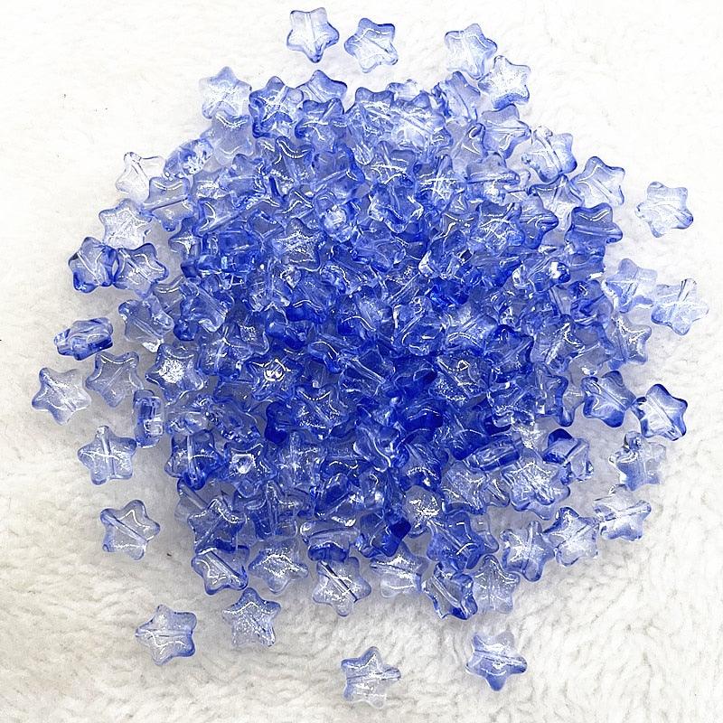 30pcs 8mm AB Color Five-pointed Star Beads  Glass Loose Spacer Beads  for Jewelry Making Hairpin Handmade Accessories Crystal Stone for Jewelry Necklace Bracelet Earring Making Crafts