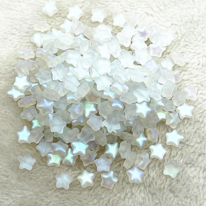 30pcs 8mm AB Color Five-pointed Star Beads  Glass Loose Spacer Beads  for Jewelry Making Hairpin Handmade Accessories Crystal Stone for Jewelry Necklace Bracelet Earring Making Crafts