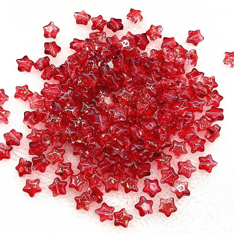 30pcs 8mm AB Color Five-pointed Star Beads  Glass Loose Spacer Beads  for Jewelry Making Hairpin Handmade Accessories Crystal Stone for Jewelry Necklace Bracelet Earring Making Crafts