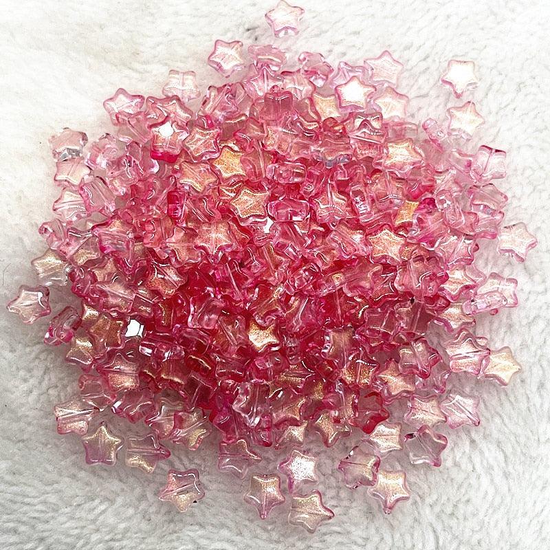 30pcs 8mm AB Color Five-pointed Star Beads  Glass Loose Spacer Beads  for Jewelry Making Hairpin Handmade Accessories Crystal Stone for Jewelry Necklace Bracelet Earring Making Crafts
