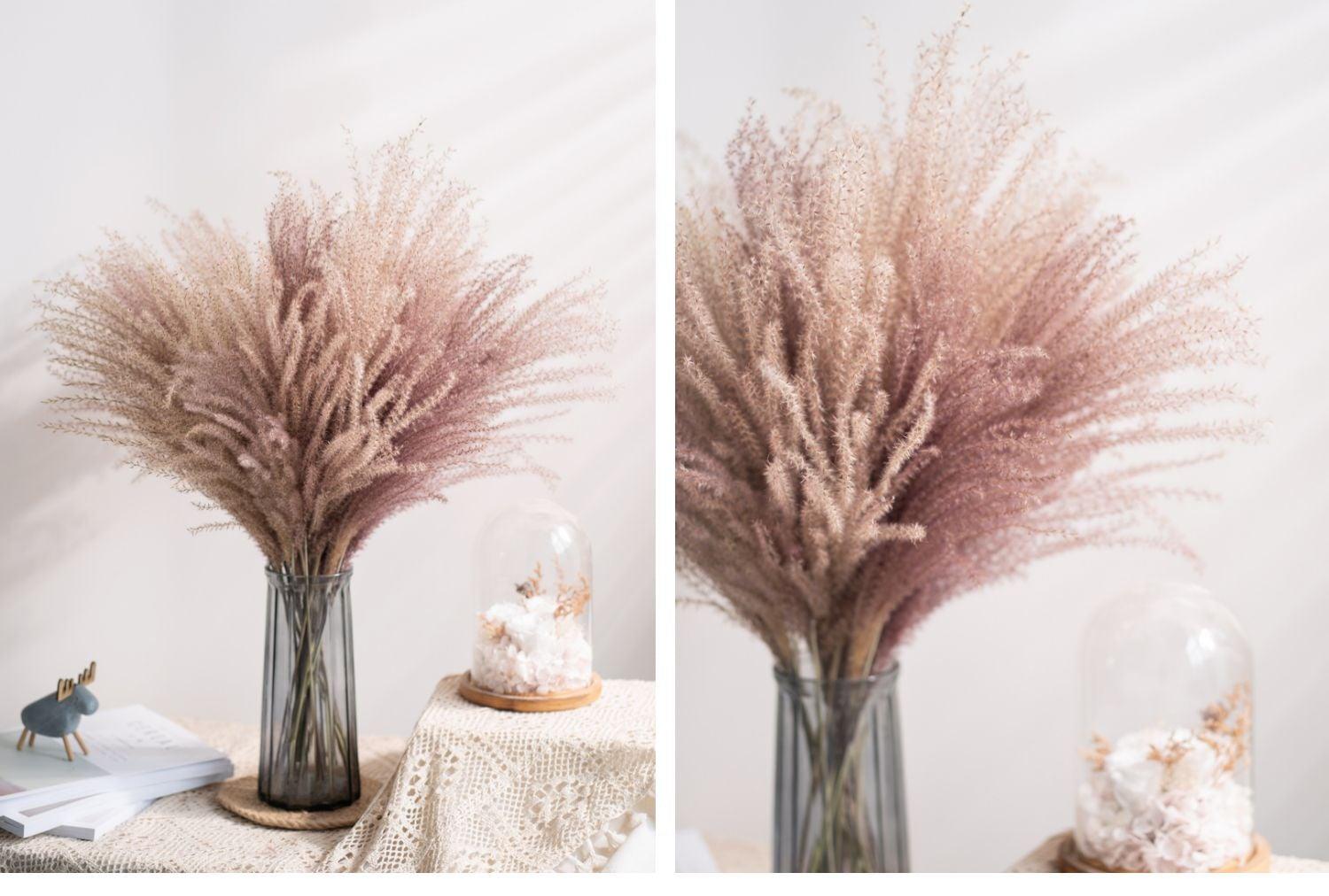 30pcs Natural Dried Pampas Grass Bouquet Pampas Grass Reeds Flowers Bulrush Bouquets Durable For for Vase Artificial Grass Room Décor Wedding Decorations