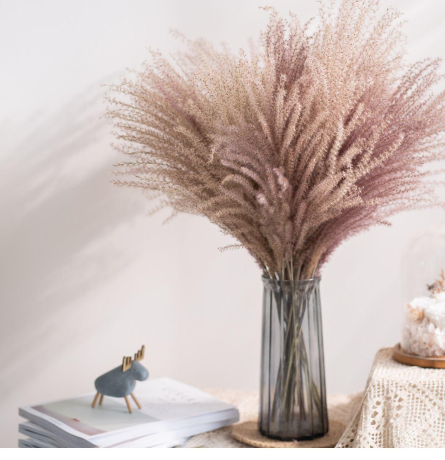 30pcs Natural Dried Pampas Grass Bouquet Pampas Grass Reeds Flowers Bulrush Bouquets Durable For for Vase Artificial Grass Room Décor Wedding Decorations