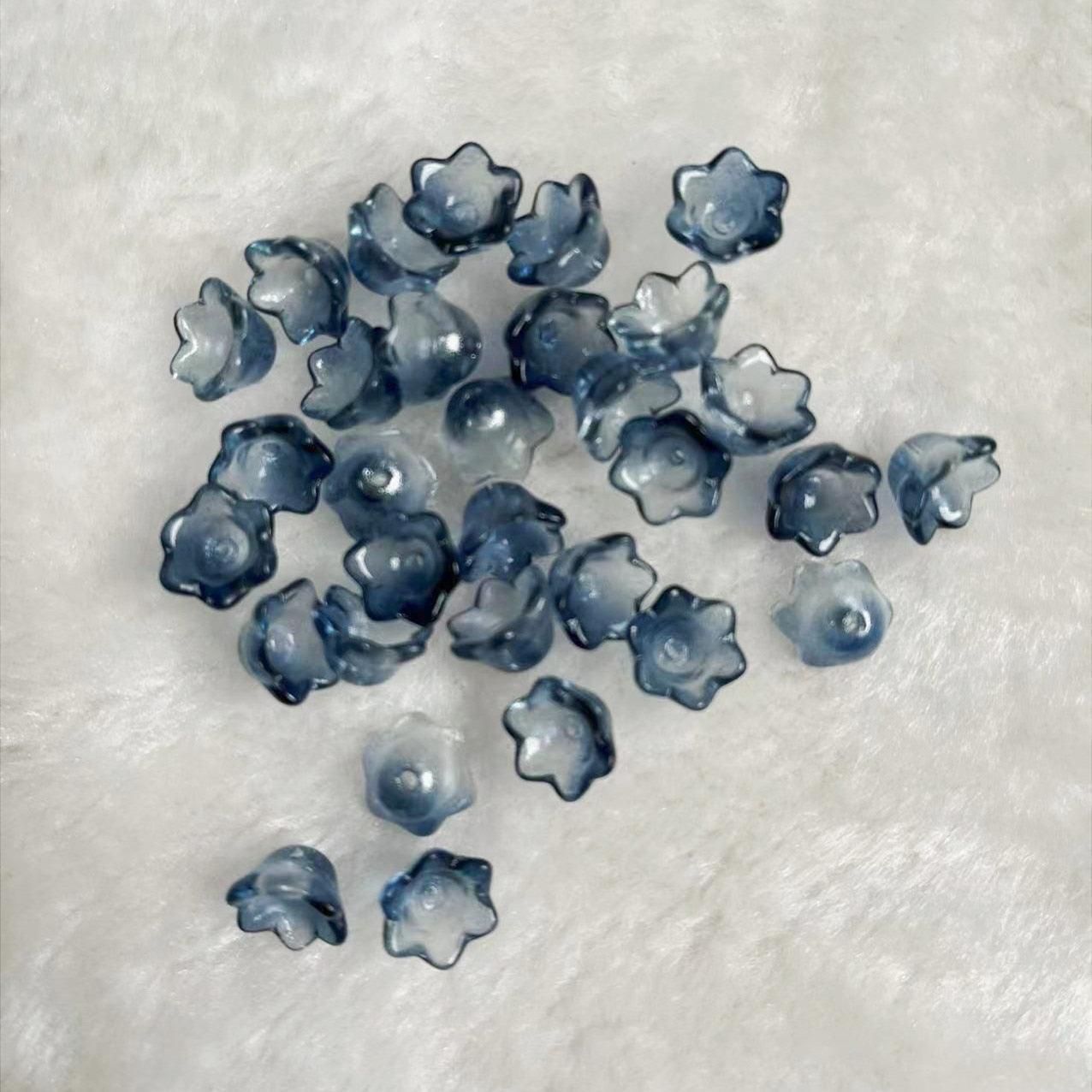 30pcs/Lot Colorful Flower Lamp Work Beads Trumpet Flower Shape Glass Beads For Jewelry Making Hairpin Handmade Accessories Jewelry Craft Making Necklace Bracelet Supplies