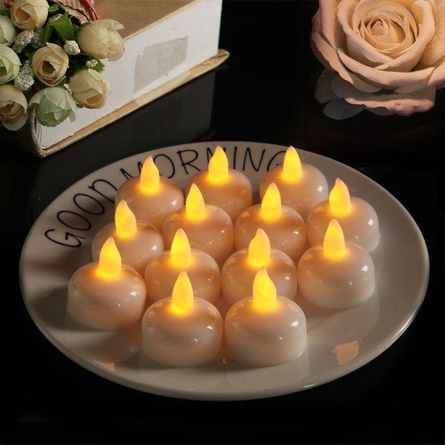 3/6Pcs LED Flameless Waterproof Candle Flameless Flickering Tea Light Candles Battery Operated Floating Candles for Wedding Centerpiece Pool & SPA Warm Light Flickering Tea Candles Battery Powered For Wedding Home Birthday Party Decoration