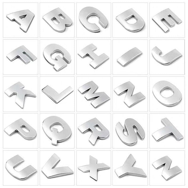 3D Car Stickers Metal Alphabet Car Letters Numbers Decal Sticker, Metal Emblem Decal Logo Trim Badge Silver Black Badge Chrome Letters Numbers Logo Car Stickers Automobiles Plastic Car Letters Number Sticker 3D Emblem Accessories Stickers - ALLURELATION - - Stevvex.com