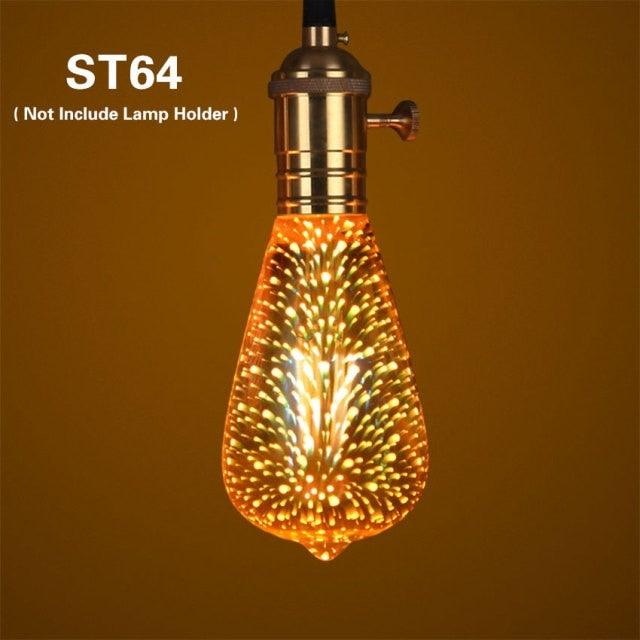 3D LED Lamp Edison Light Bulb Vintage Decoration LED Filament lamp Copper Wire String Replace Incandescent Bulb Decorative Spiral Filament
