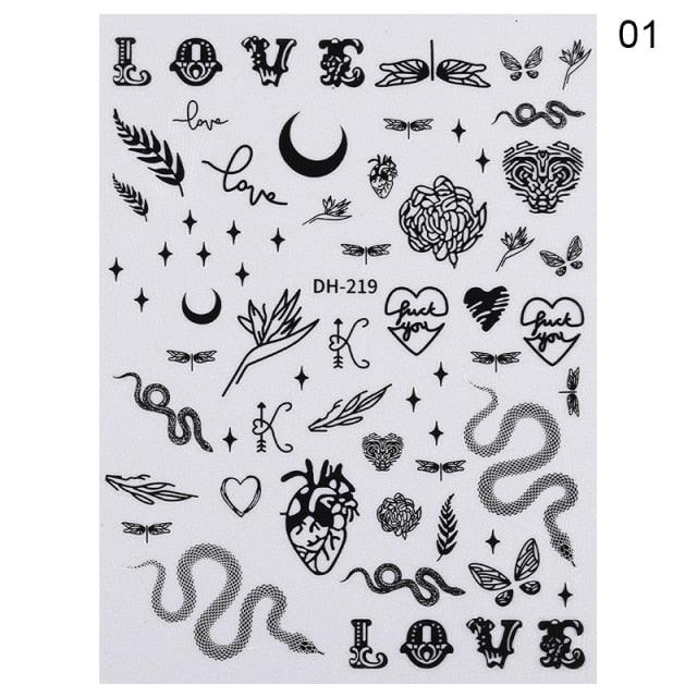 3D Nail Sticker Russian English Letter Sticker For Nails Foil Love Heart Design Accessories Fashion Manicures Sticker Decoration  Nail Art Stickers Water Transfer Nail Decals Full Wraps Gradient Acrylic Nail Kits for Women Manicure Decoration
