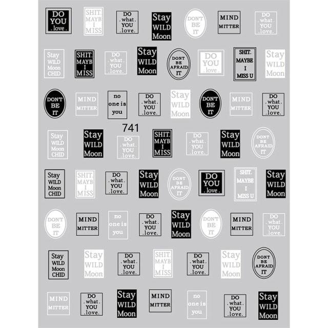 3D Nail Sticker Russian English Letter Sticker For Nails Foil Love Heart Design Accessories Fashion Manicures Sticker Decoration  Nail Art Stickers Water Transfer Nail Decals Full Wraps Gradient Acrylic Nail Kits for Women Manicure Decoration