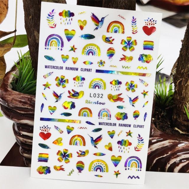 3D Nail Sticker Waterproof Shining Decals Stickers for Nails Cute Beautiful Love Heart Nail Art Decoration Aurora Silver Design Nail Art Stickers Decals Nail Art Supplies Valentines Day 3D Self-Adhesive Nail Decorations Manicuring Nail Art Manicure