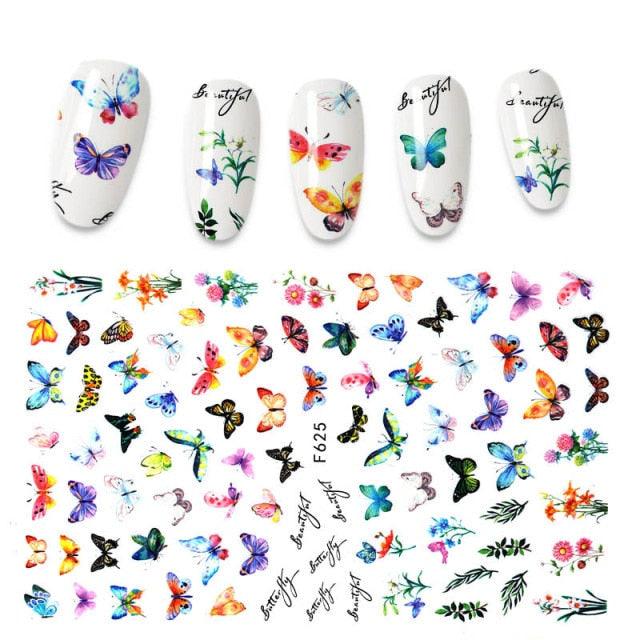 3D Nail Stickers Leaves Butterfly Panda Love Heart Design Stickers For Nails Manicure Foil Nail Art Decor  Girls Manicure Decoration Nail Art Supplies 3D Self-Adhesive Nail Decals Designer Nail Stickers for Acrylic Nails