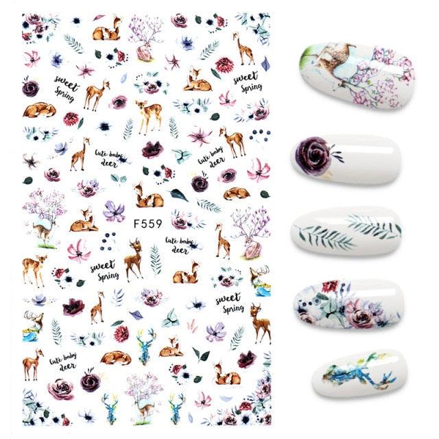 3D Nail Stickers Leaves Butterfly Panda Love Heart Design Stickers For Nails Manicure Foil Nail Art Decor  Girls Manicure Decoration Nail Art Supplies 3D Self-Adhesive Nail Decals Designer Nail Stickers for Acrylic Nails