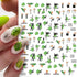 3D Nails Sticker Spring Cartoon Animals Flowers Leaves Self Adhesive Decals Sliders Nail Art Accessories Decoration Decal Self-Adhesive 3D Wave Design Decoration for Women Girls Tape Nail Art Stickers Decal Decoration