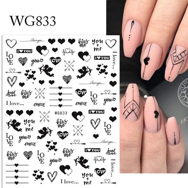 3D Nails Sticker Spring Cartoon Animals Flowers Leaves Self Adhesive Decals Sliders Nail Art Accessories Decoration Decal Self-Adhesive 3D Wave Design Decoration for Women Girls Tape Nail Art Stickers Decal Decoration
