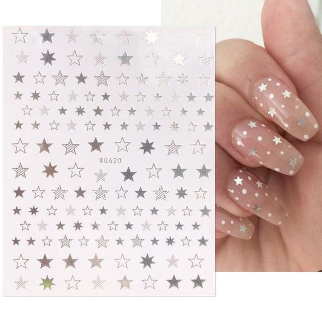 3D Nails Sticker Spring Cartoon Animals Flowers Leaves Self Adhesive Decals Sliders Nail Art Accessories Decoration Decal Self-Adhesive 3D Wave Design Decoration for Women Girls Tape Nail Art Stickers Decal Decoration